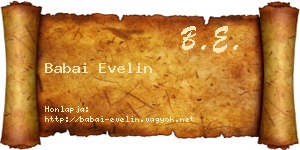 Babai Evelin névjegykártya